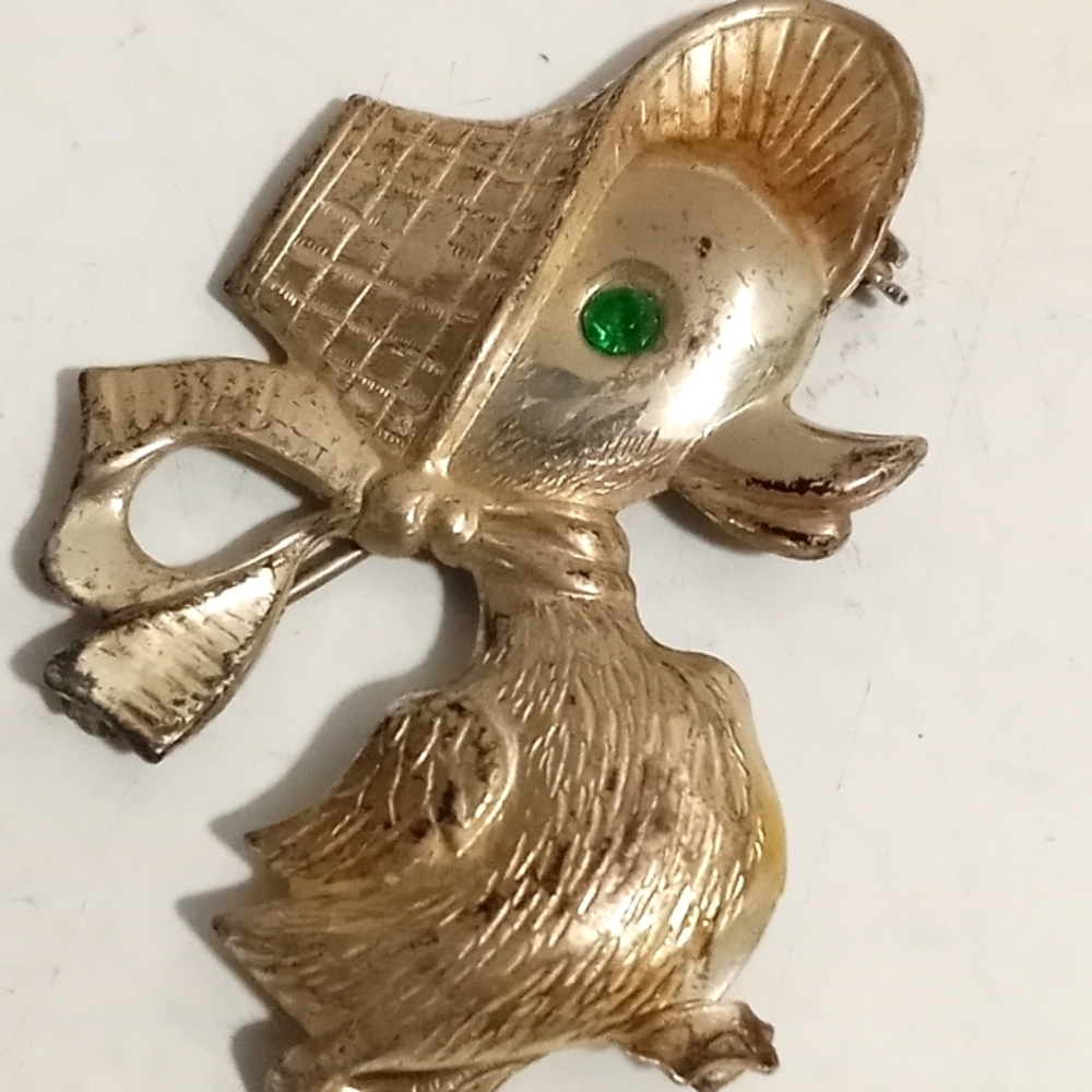 Vtg Marked Sterling Silver Duckling Brooch